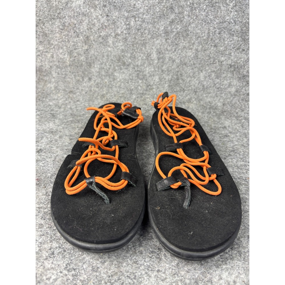 Teva Voya Infinity Sandals Womens 8 Black Orange Strappy Lace Up 1019622